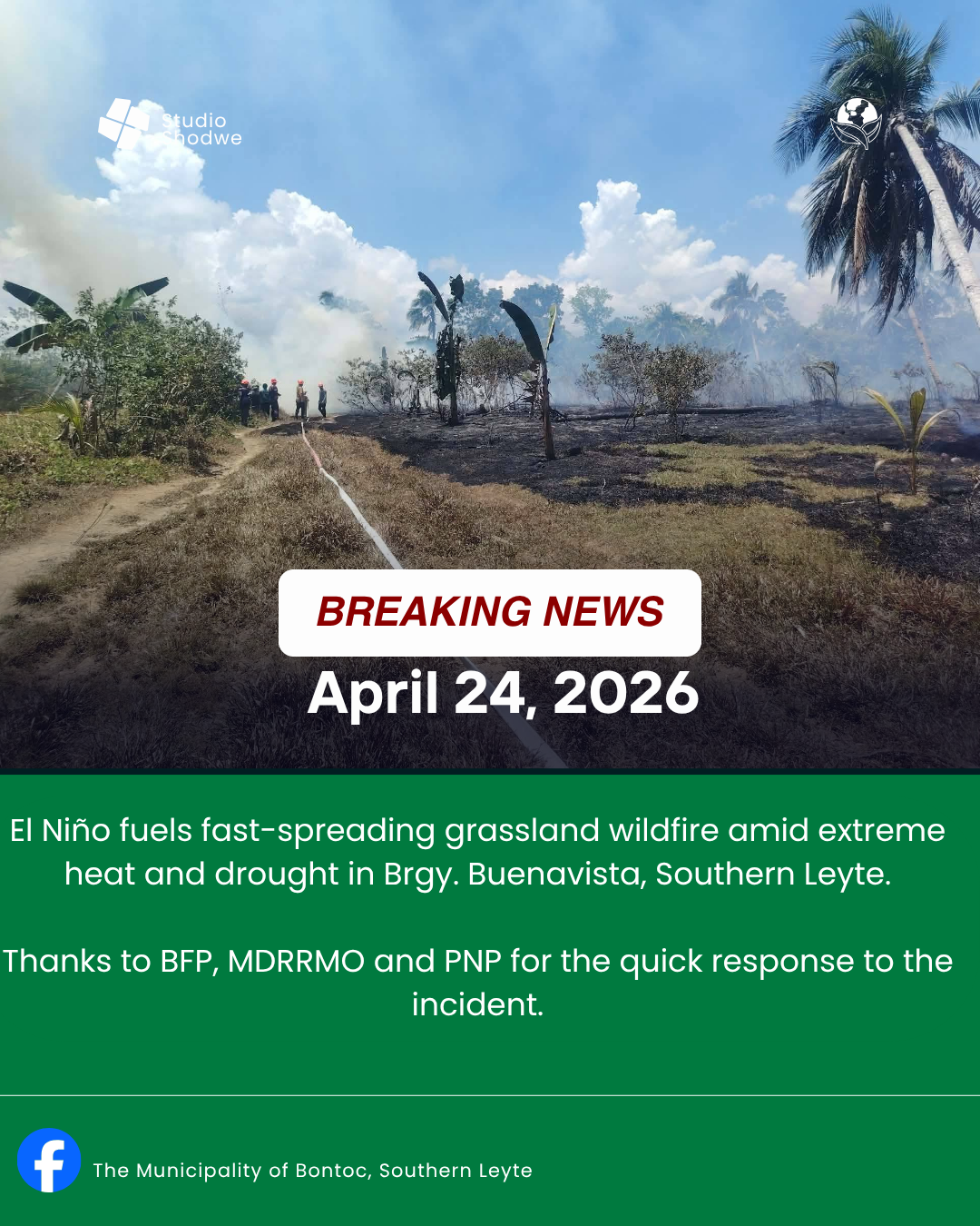 Grassfire in Buenavista, Bontoc, Southern Leyte Triggered by Burning Garbage, Worsened by Dry Conditions April 24, 2026